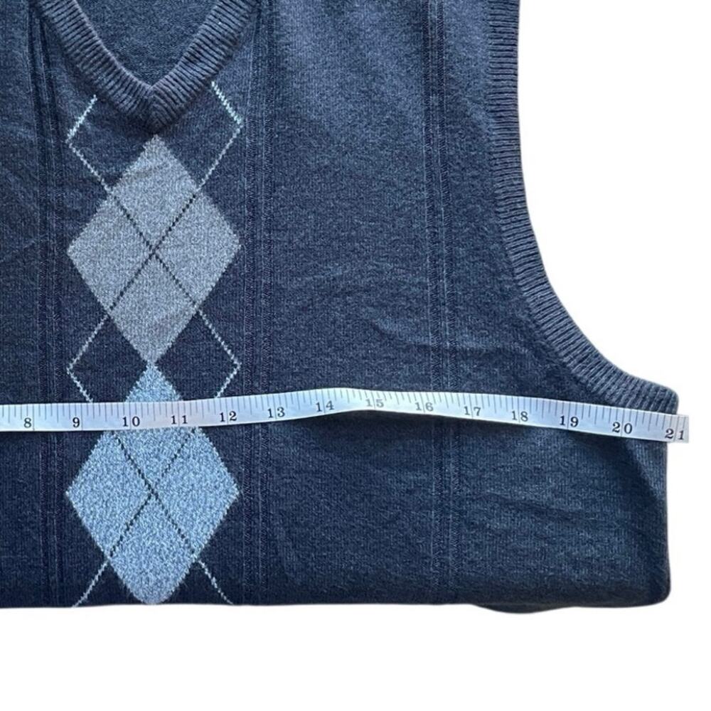 Dockers Mens Sweater Vest Argyle Preppy Navy Academia Pullover Size Medium - Picture 7 of 9